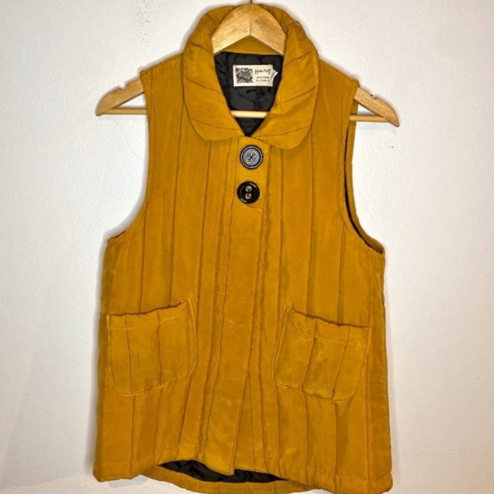 Habitat Yellow-Gold Light Puffer Vest Jacket, Sz S/M